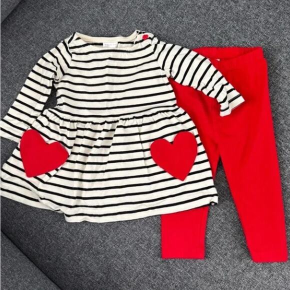 Hanna Andersson Other - Hanna Andersson Baby Valentine's Long Sleeve Dress & Leggings Set